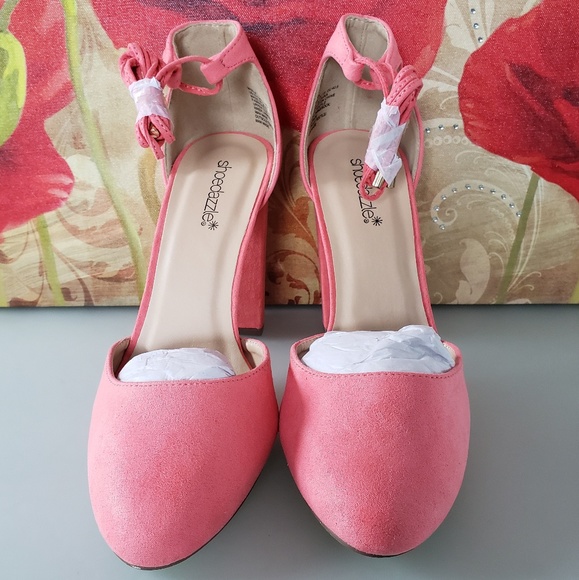 Pink Salmon Coral Strappy pumps Heels Size 9.5 - Picture 5 of 8